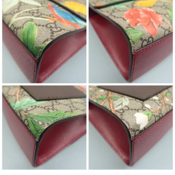 100% Authentic GUCCI Padlock Multicolor Tian Print GG Canvas Shoulder Bag - Picture 6 of 12